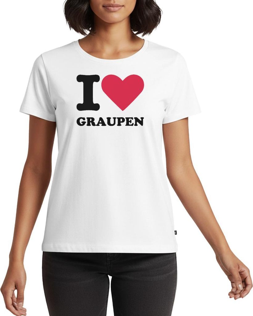 Spreadshirt Stromberg Mit Spruch I Love Graupen Frauen Premium T-Shirt, XXL, Weiß