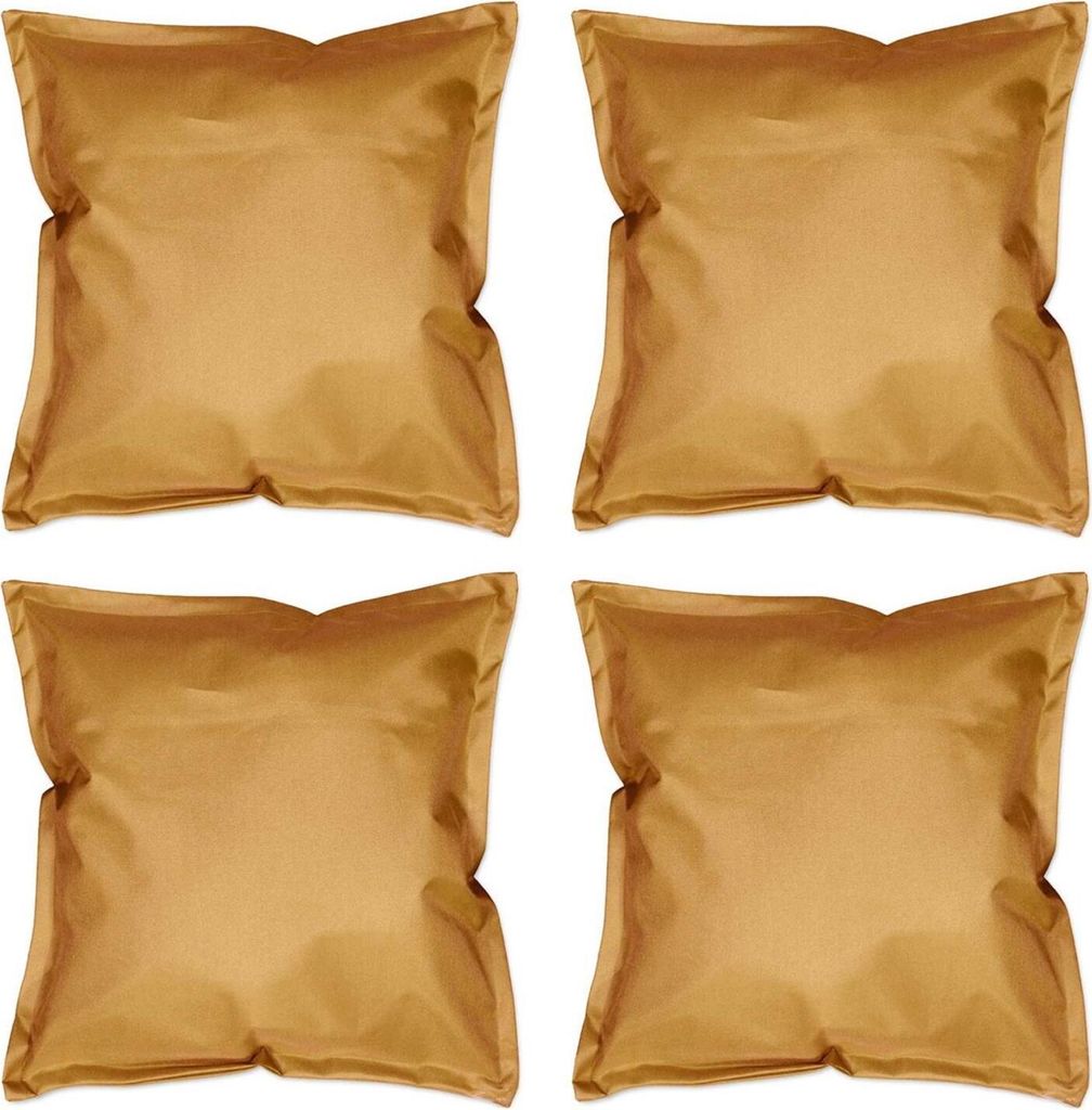 4er Set Outdoor Kissen Unique MELLOW YELLOW gelb orange 50x50cm LEMETEX