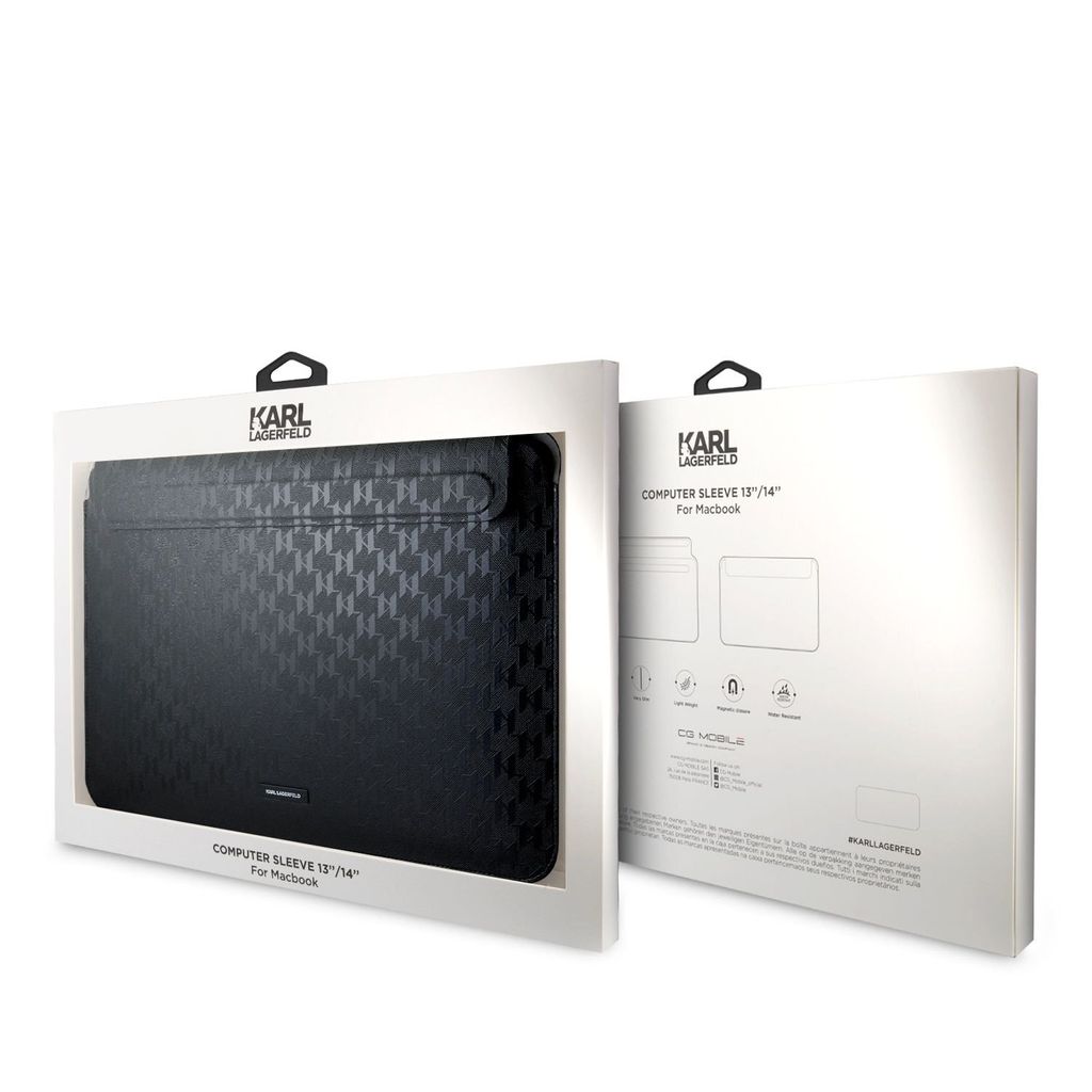 Obal na notebook Karl Lagerfeld Saffiano Plaque 14 - čierny Obrázok produktu 