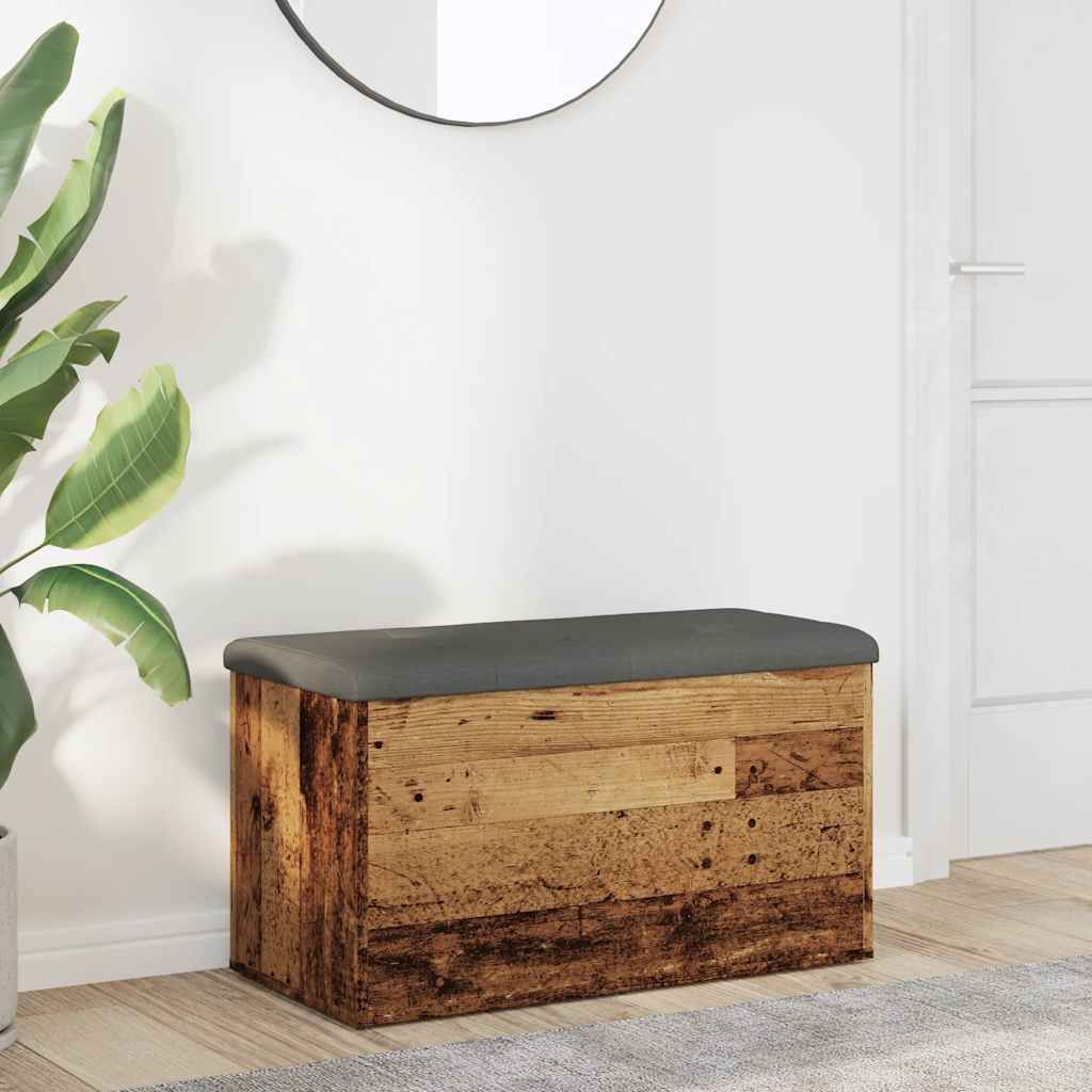 "SALE 2026"Sitzbank - modernes Design - Schuhbank für Flur, Wohnzimmer - mit Stauraum Altholz-Optik 82x42x45cm Holzwerkstoff NEU622024 - Sitzbänke