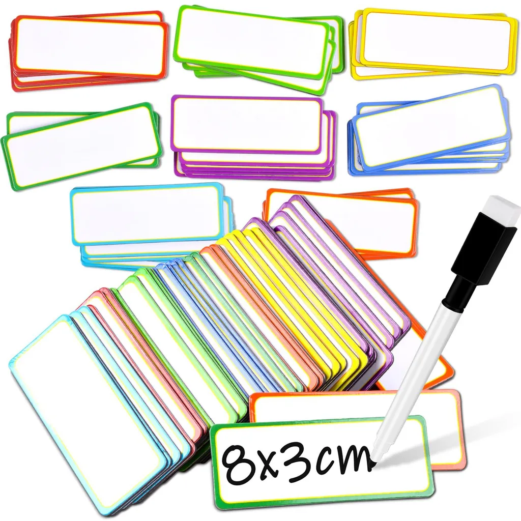 Cartes Magnétiques Effaçables et Réutilisables, 80 Pièces Multicolore