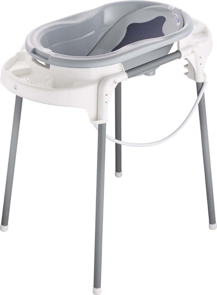 Rotho Babydesign Babywanne mit Wannenständer Top Stone Grey Produktbild 
