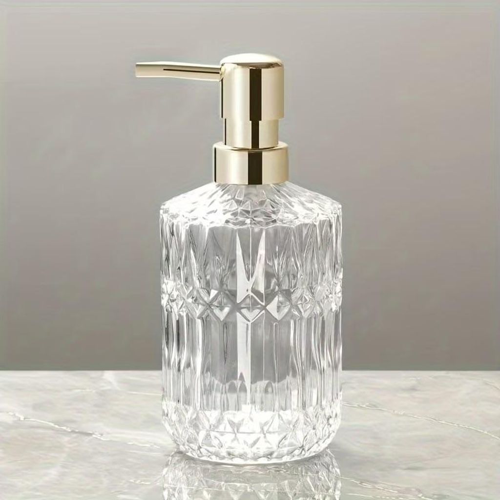 Seifenspender Glas 400ml - Edle Pumpflasche für Bad & Küche - Vintage Design