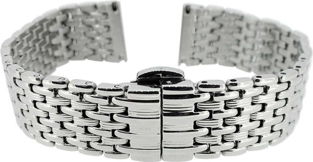 Minott > Uhrenarmband 18mm > Edelstahl massiv silberfarben glänzend