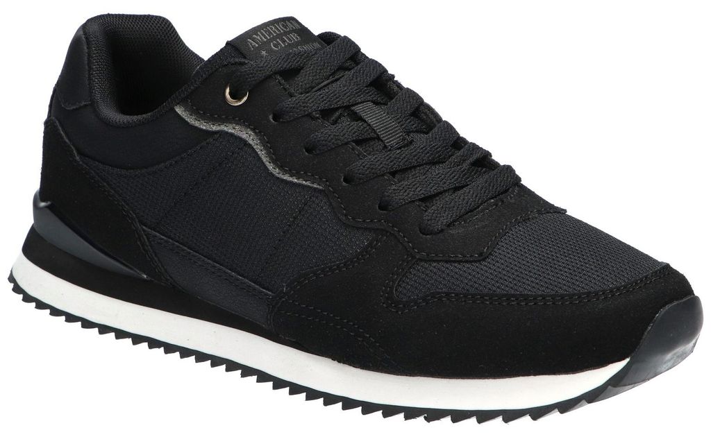 American Club AA53, Herren Sportschuhe, Memory Foam System, leichte Sneaker atmungsaktiv bequem, Schwarz 46