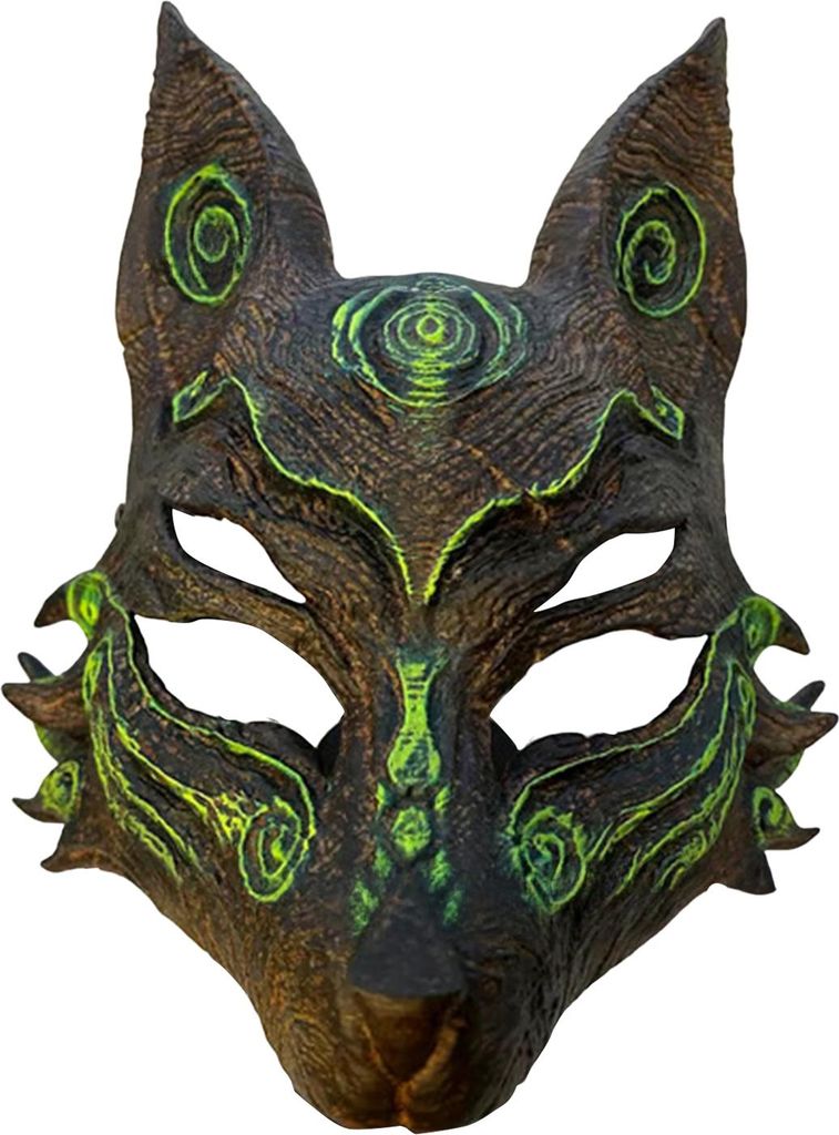 Fuchsmaske für Erwachsene, Wolfsmaske, Halbgesichtsmaske, Halloween-Party, Cosplay, Maskenball-Kostüm-Accessoire