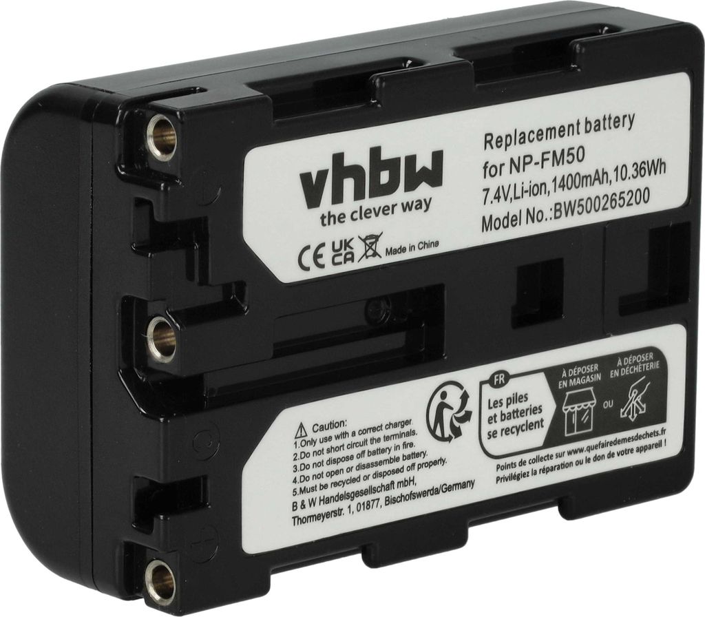 vhbw Akku kompatibel mit Sony Video Walkman GV-D1000 Videokamera Camcorder (1400 mAh, 7,4 V, Li-Ion)