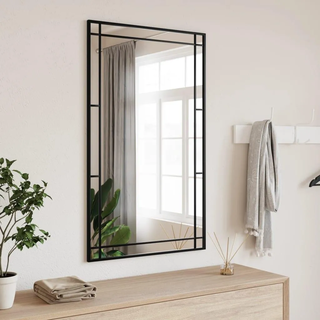 Specchio Parete Ferro Nero 60x100 vidaXL - Robusto e Versatile - 2