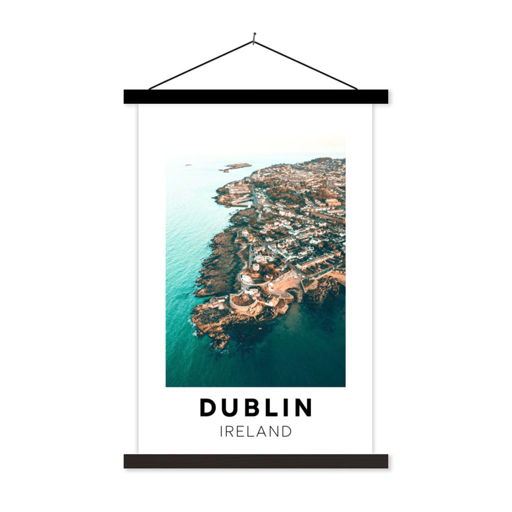 MuchoWow Textilposter Irland - Dublin - Meer 40x60 cm mit schwarzem Rahmen - Wanddekorationen