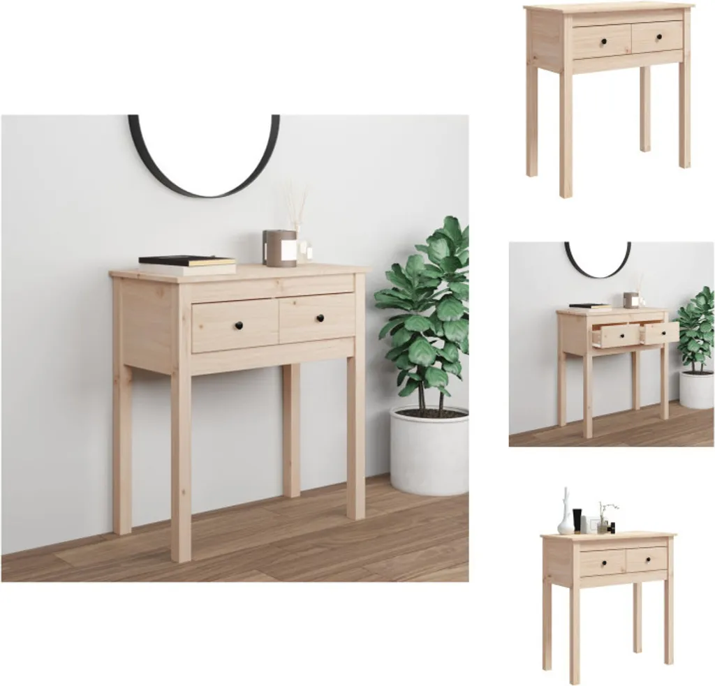vidaXL Tavolino Robusto 70x35x75 cm Legno Pino - Mobile Multiuso