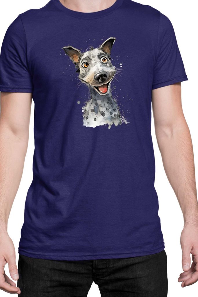 Herren T-Shirt Funny Dogs Breeds Australian Cattle Dog Breed Dog Breed, Man S / Dunkelblau