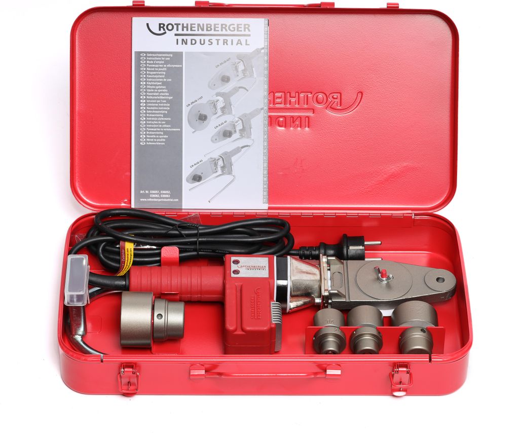 ROTHENBERGER Industrial Muffenschweißgeraet inkl. Muffen 20–40 mm im Koffer, fuer Rohre & Formstuecke, bis 260 °C