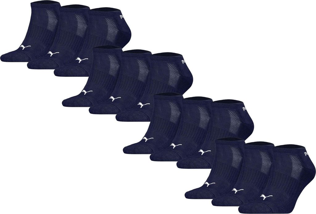 PUMA Uni Sneakersocken, 12er Pack - Cushioned Sneaker 12P, Logo, einfarbig Blau 43-46