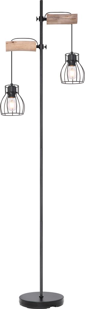 Globo Lighting Stehleuchte Metall schwarz, 2x E27 Produktbild 