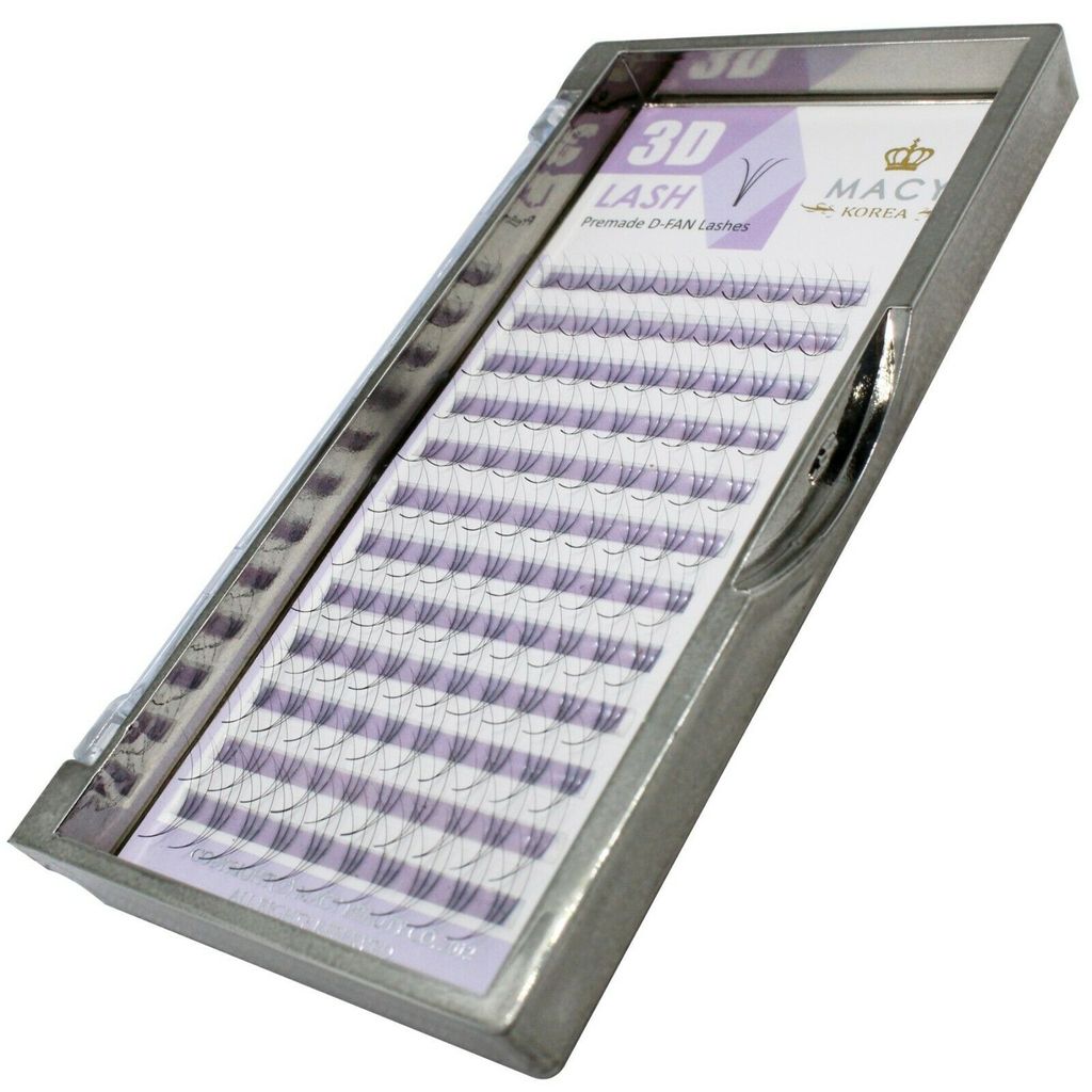 W 3D Lashes Volumen Wimpern fertige Fächer Wimpernverlängerung C, D-Curl Macy, Stärke:0.15mm, Biegung:C-Biegung, Größe:9mm