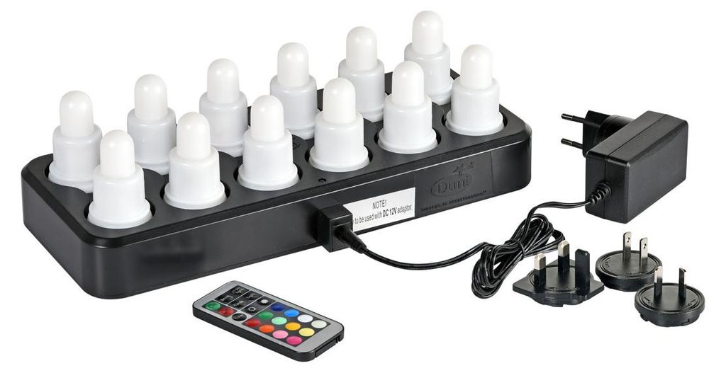 Duni LED Set wiederaufladbar mehrfarbiges Licht 12er Set 70 Produktbild 