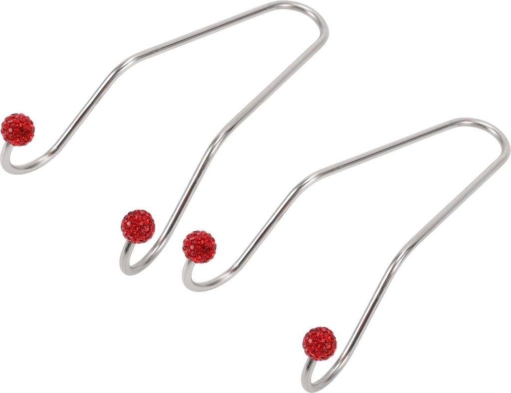 2 Stück für Geldbörsen und Taschen, Handyhalter Auto Kopfstützenhaken Robuste Auto Rücksitz Organizer Haken Rot Edelstahl Strass 11,7x6,5cm