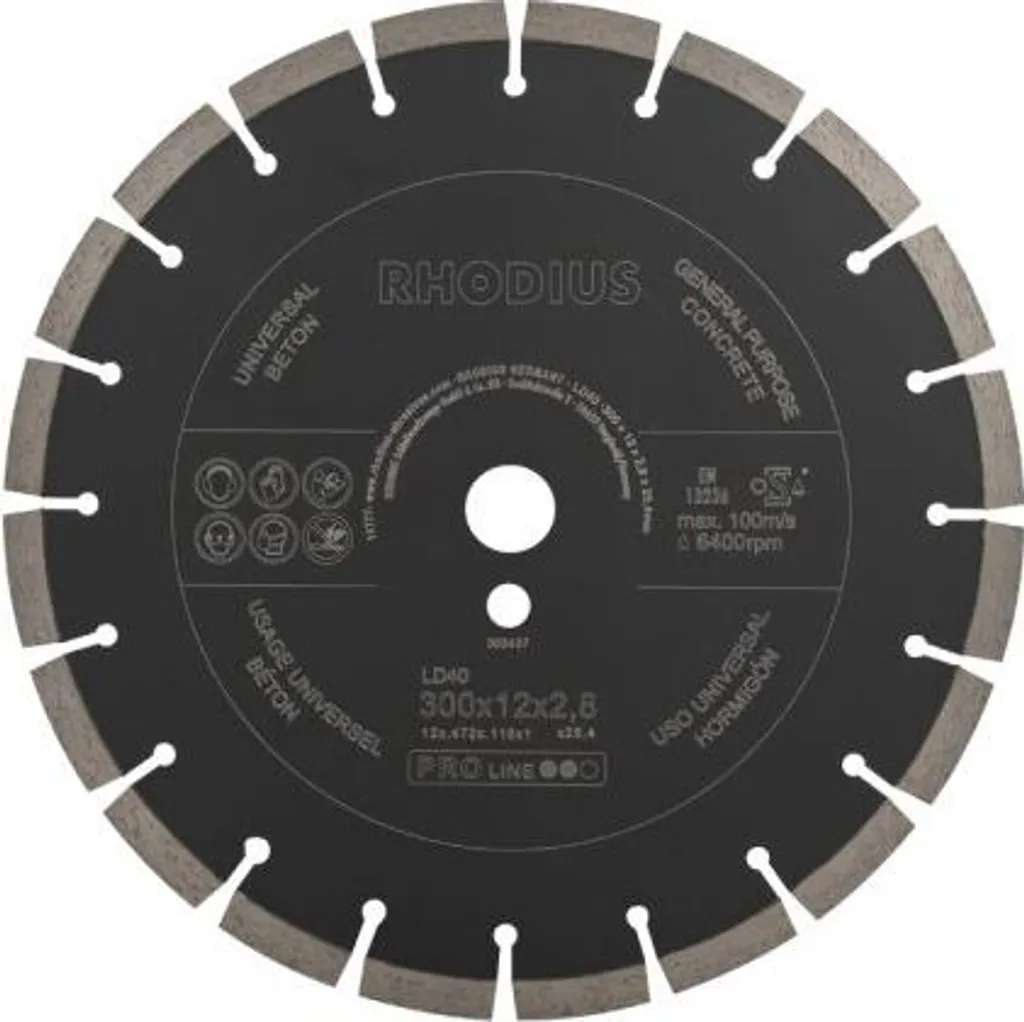 Disco Diamantato Rhodius LD40 300mm Proline per Pietra e Cemento