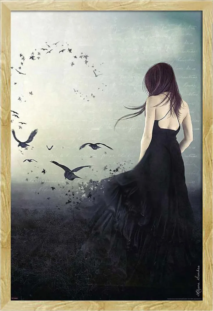 Poster Amarante 50x70 dans Cadre Bois Hêtre Shinsuke - Vitre Incassable