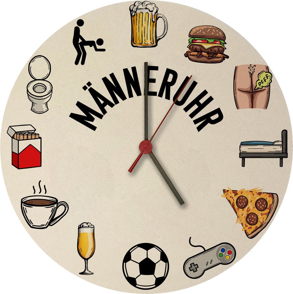 Männeruhr Wanduhr aus MDF