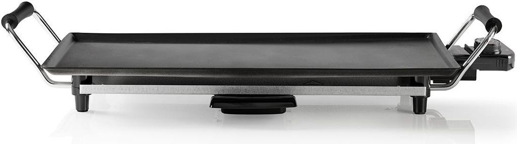 An electric griddle is shown against a white background.