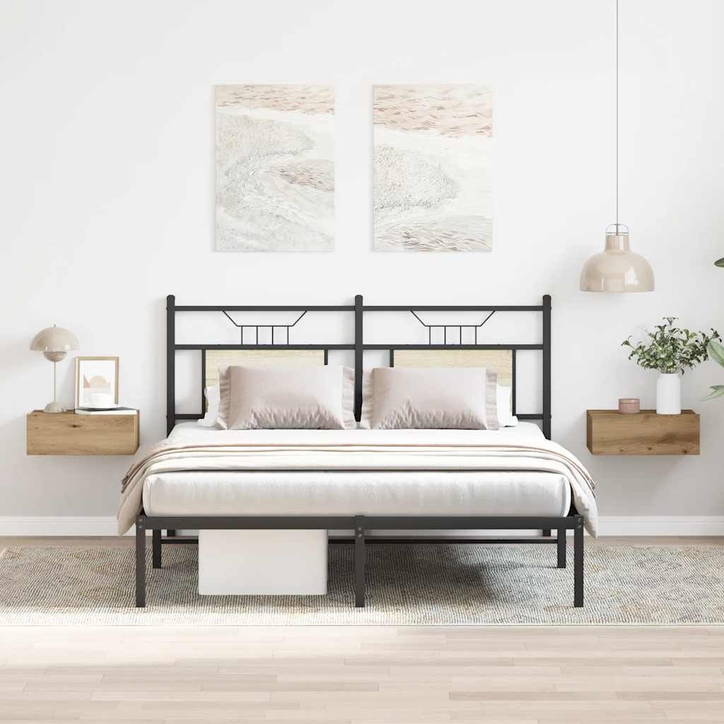 "im Sonderangebot"2er Set Hängende Nachttische - Bettschrank/Nachtschrank für Schlafzimmer - Artisan-Eiche 40x32x15 cm DEMöbel 2030505