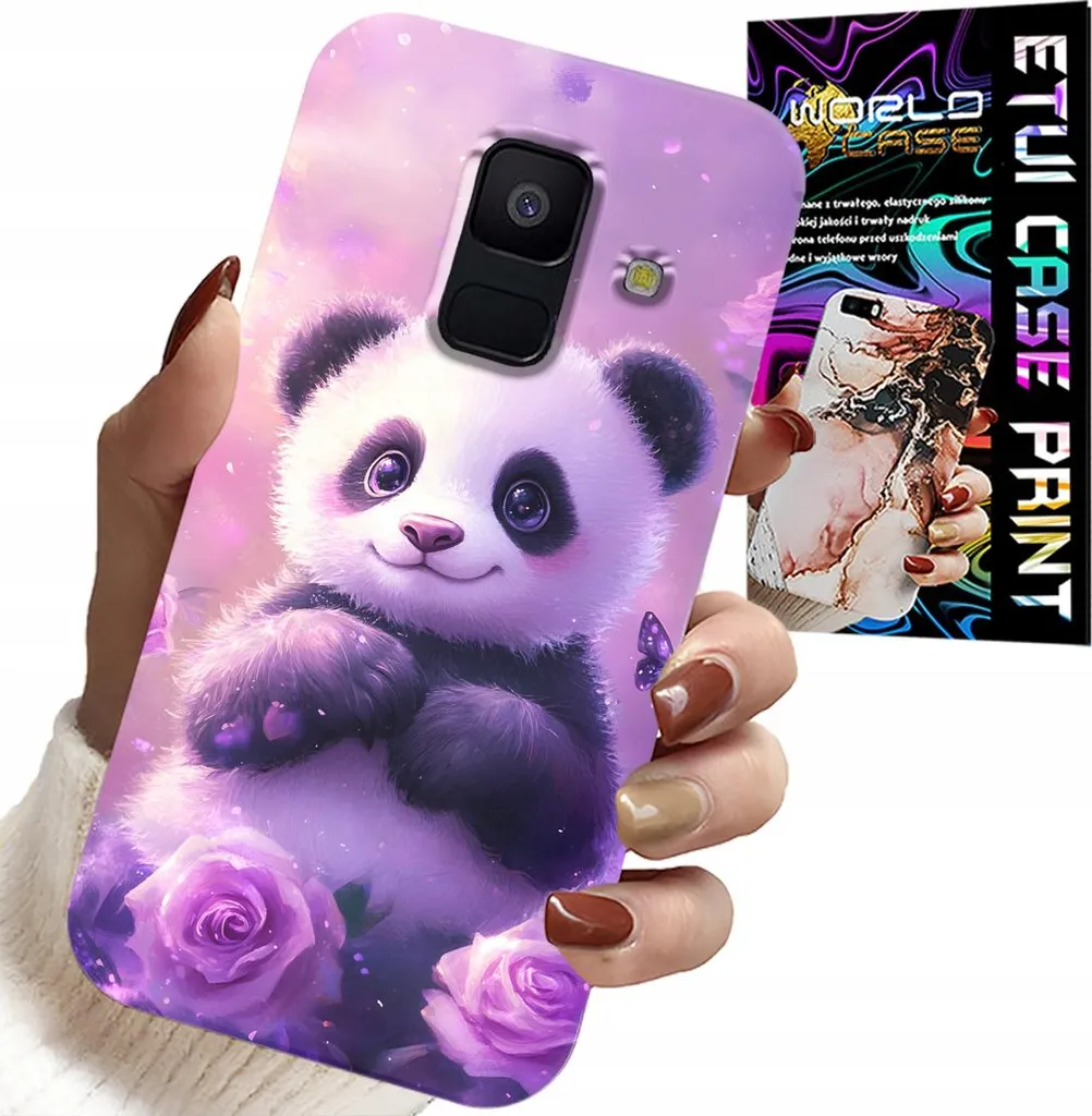 Cover Samsung A6 2018 Bambini Panda: Protezione Anti-Caduta + Vetro