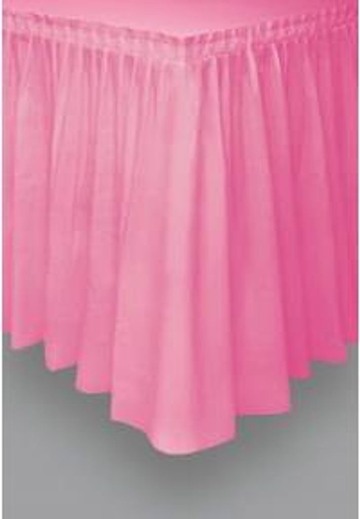 Tischrock Plastik Rosa – Plissierte Tischdeko in Pink - Einheitsgröße