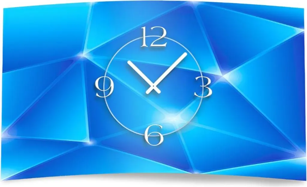 Horloge murale design bleu Art Prisms silencieuse sans tic-tac dixtime