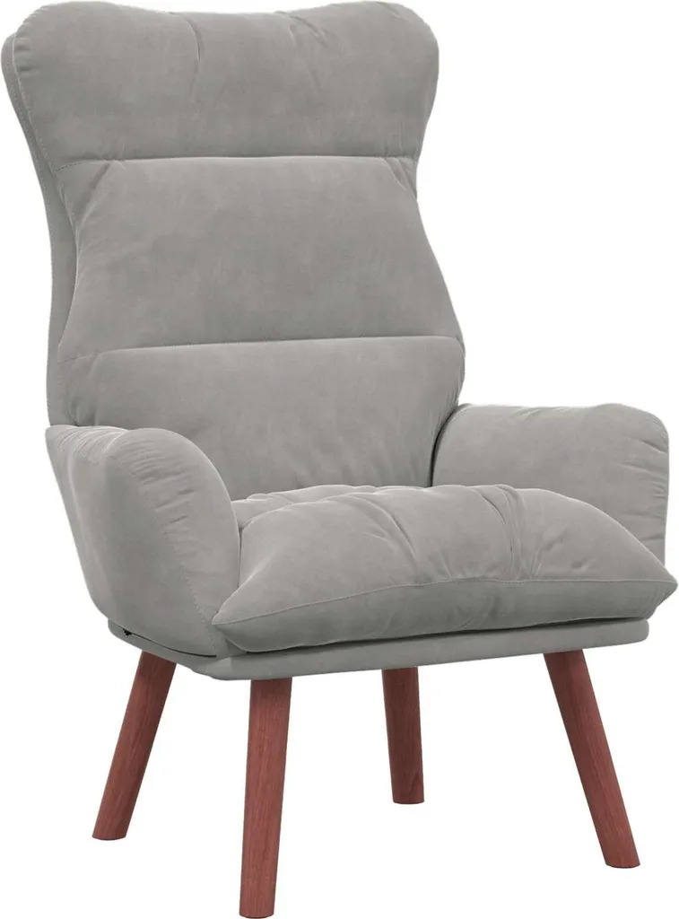 vidaXL Poltrona Grigio chiaro 69 x 74 x 93 cm Velluto