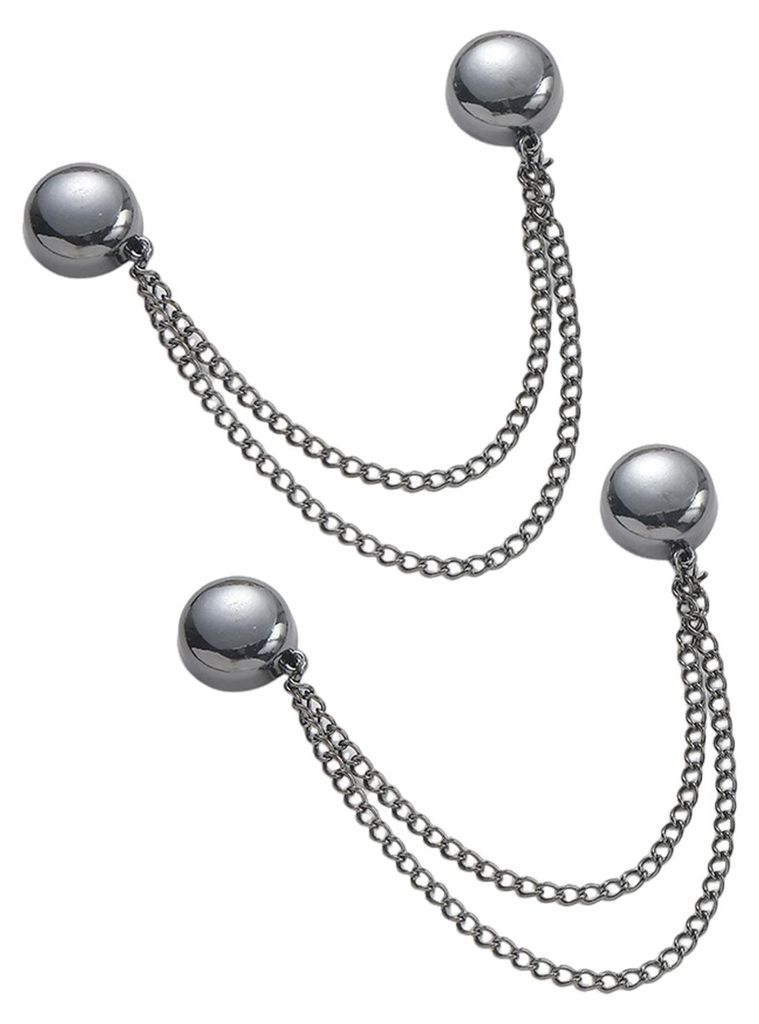 2 Stück multifunktionale magnetische Kleiderclips mit Kette, vielseitig einsetzbar, nadellos, Metall, zum Befestigen von Kleidung, Schals, Hosenbe...