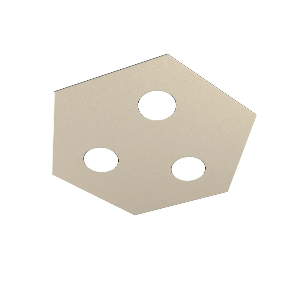 Plafonnier de Salon Hexagonal Sable 3 Lumières GX53 Ambiance Moderne