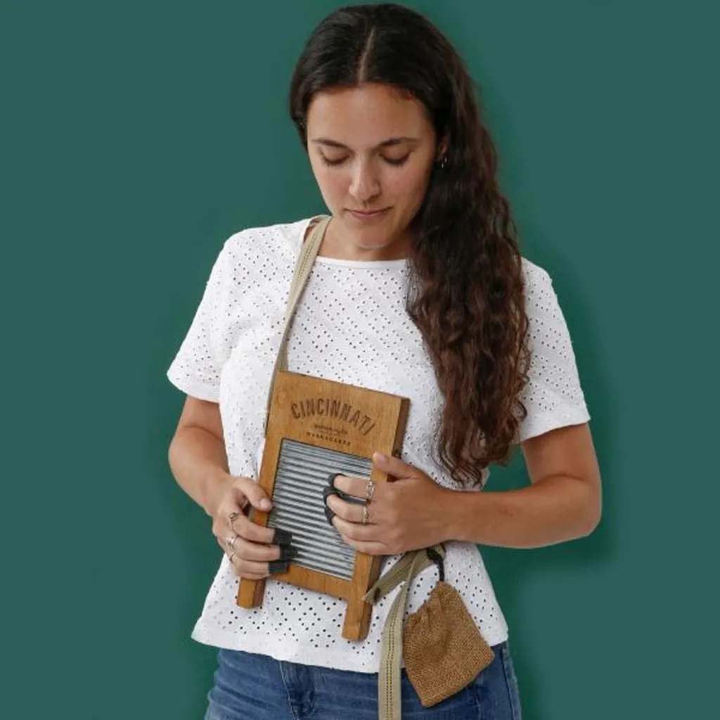 Mini Washboard Percussion CW-1 Pocket : Rythmique Portable avec Chiffon - 2
