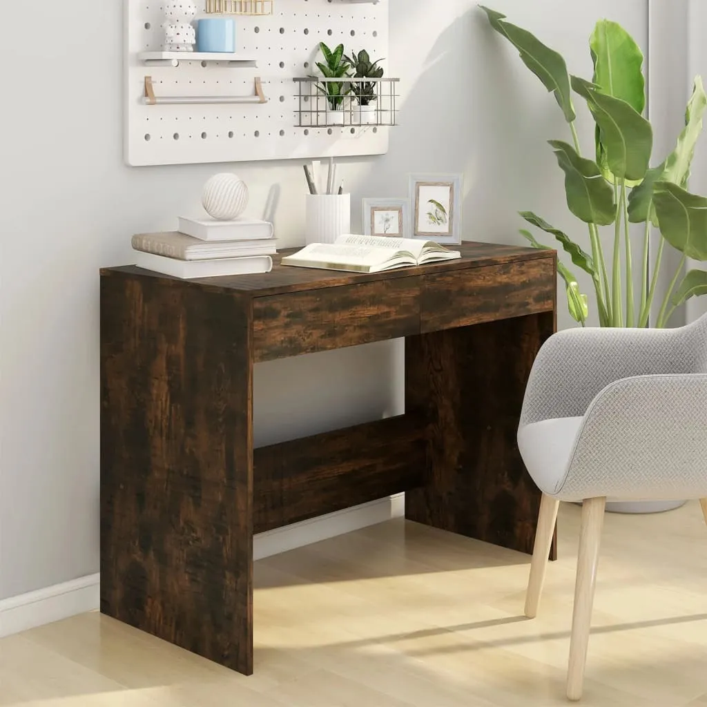 Scrivania 101x50 cm Rovere Fumé | Scrittoio Design Minimal per Casa - 3
