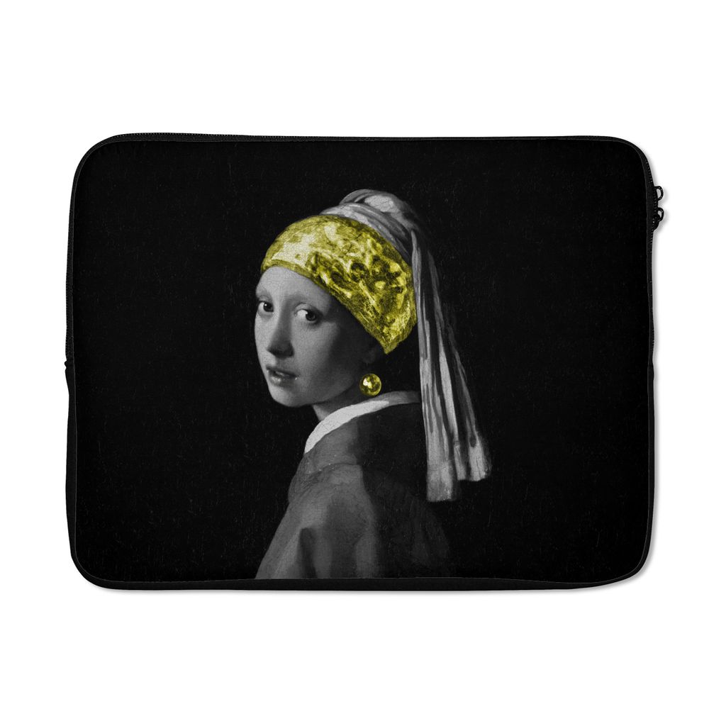 MuchoWow Laptop Hülle 15 Zoll Johannes Vermeer - Mädchen mit Perlenohrring - Gold Laptoptasche - Laptoptasche - Sleeve - Rundum-Schutz