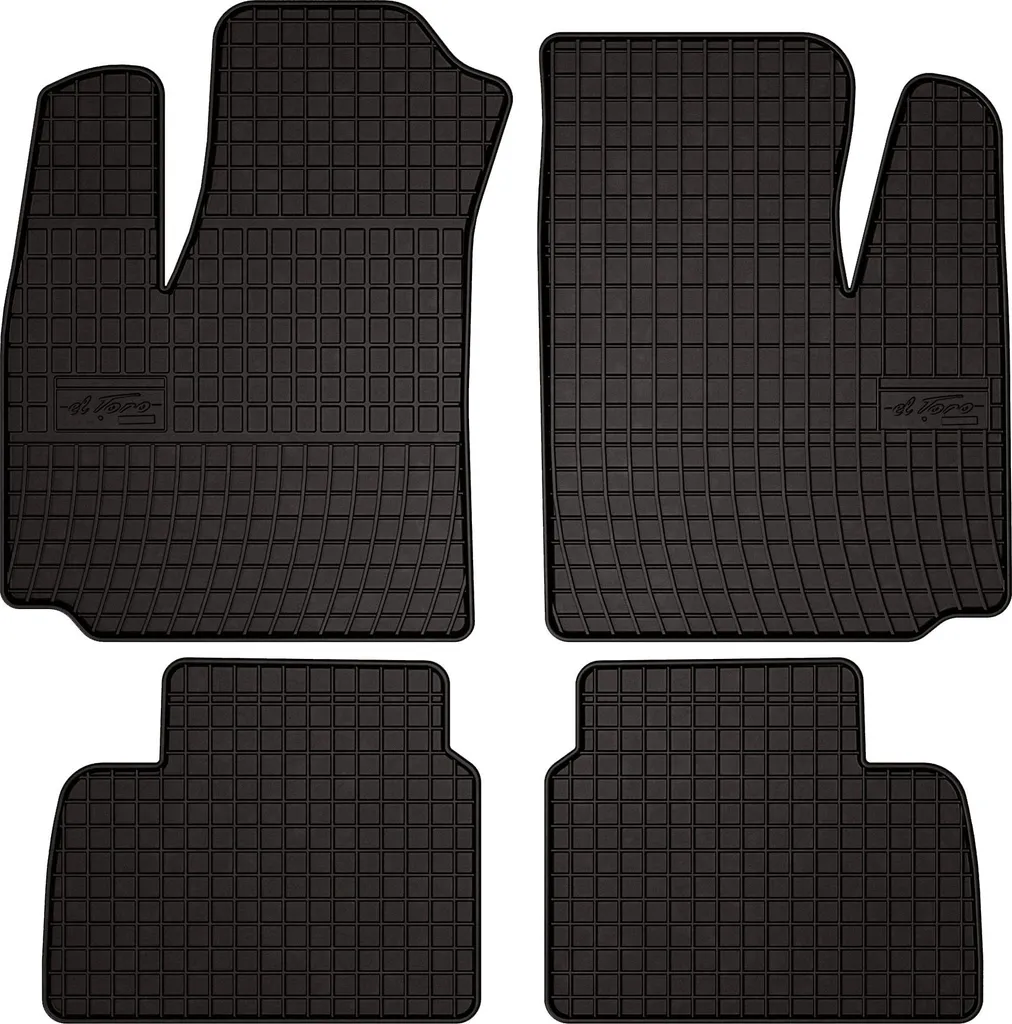 Tappetini auto in gomma adatto per Fiat Doblo I (2000-2009, multispazio) neri, set 4 pz, con fissaggi