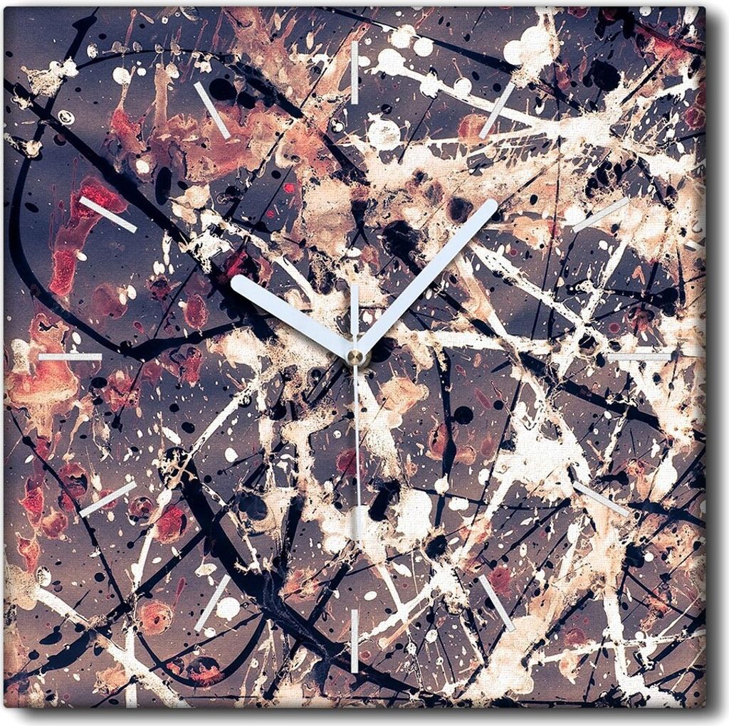 Coloray Uhr auf Leinwand 30x30 cm Wand Uhr Dekoration Wohnzimmer Segeltuch weiße Zeiger -Abstraktion Kunstkunst