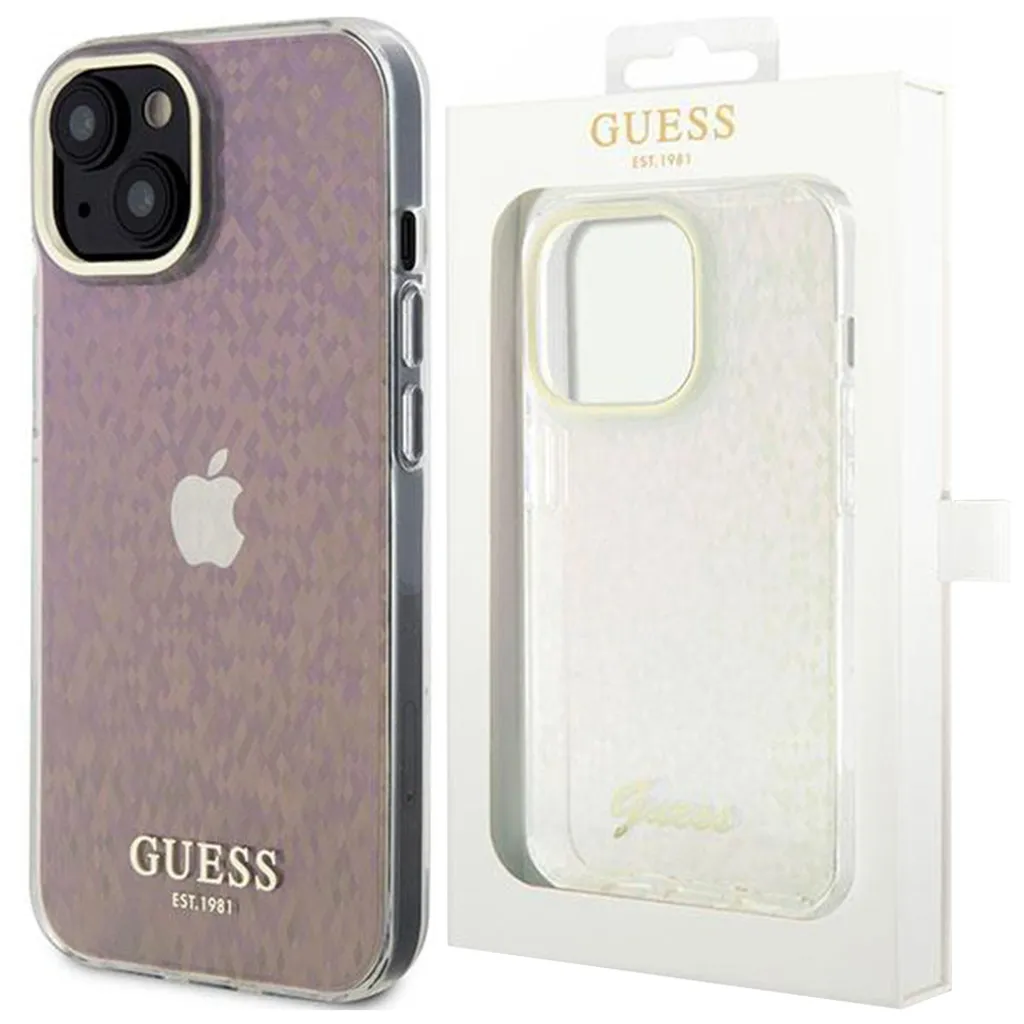 Custodia Guess iPhone 15 14 13 Hardcase IML Mirror Disco Pink