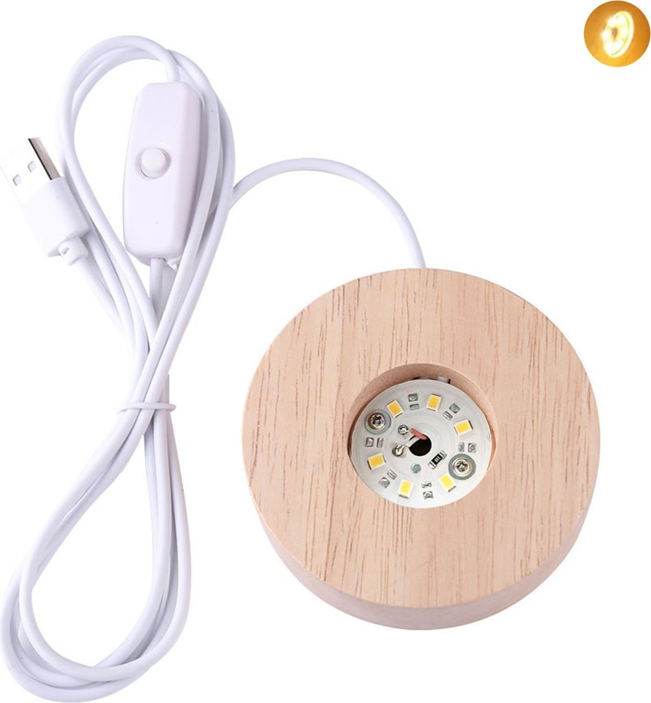 Figurenständer, minimalistisch, breite Anwendung, 3 Farben, USB-Anschluss, 1,2 W Beleuchtung, Eiche, DIY-Lampensockel aus Holz, Nachtversorgung