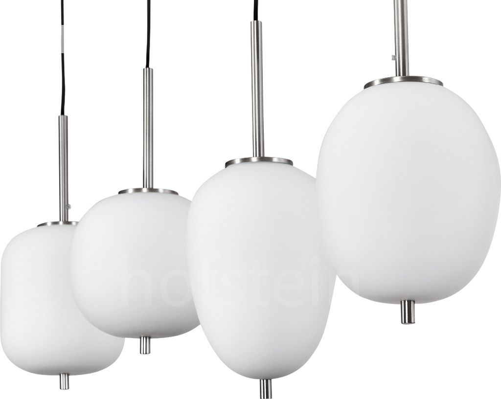 Ambrogio »Ambrogio« moderne Hängelampe aus Metall/Glas in Nickel-matt/Weiß