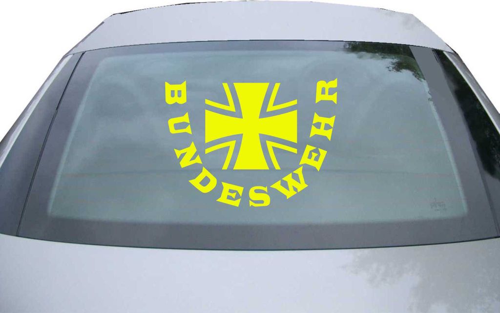 Indigos UG - Aufkleber Heckscheibe & Motorklappe DE2635 - neongelb - 600x450 mm - KZH - Bis DZE - Auto Scheiben Fenster Heckklappe Tuning Racing JD...