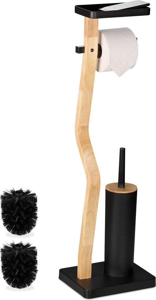 Toilettenpapierhalter & Bürstenset mit Ablage