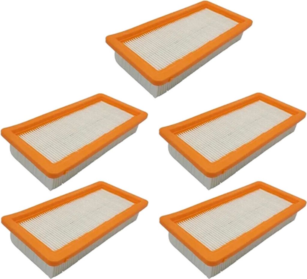 5x Trade-Shop Ersatz-Flachfaltenfilter Lamellenfilter kompatibel mit Kärcher WS 7.... ersetzt 6.414-971.0 / Staubsauger, Nass-, Trockensauger