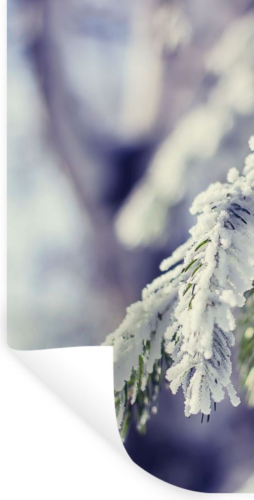 MuchoWow Wandtattoo Wandsticker Wandaufkleber Winter - Tannenbaum - Schnee - Ländlich 20x40 cm Selbstklebend und Repositionierbar - Selbstkleben...