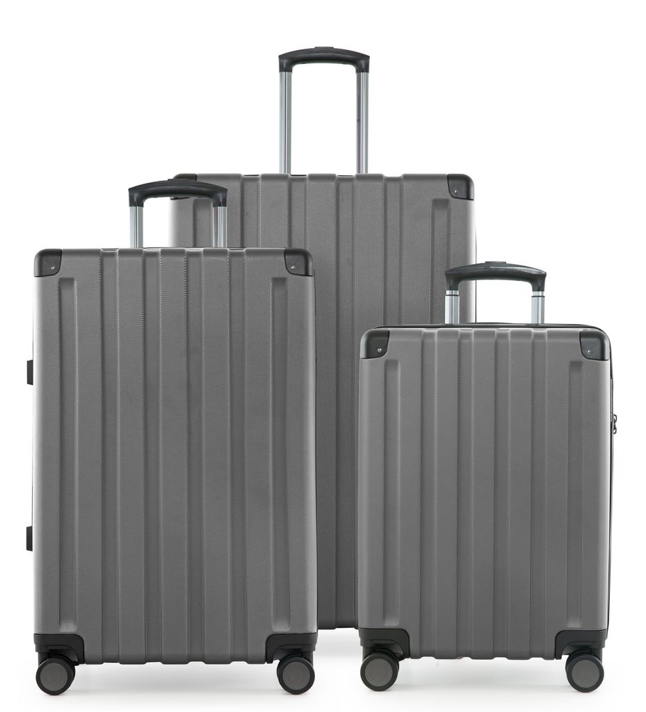HAUPTSTADTKOFFER Q-Damm - Kofferset 3-teilig, Gepäck-Set (S+M+L) Koffer Hartschale robust, 4 Rollen Erweiterung, Kabinentrolley + Aufgabegepäck, ...