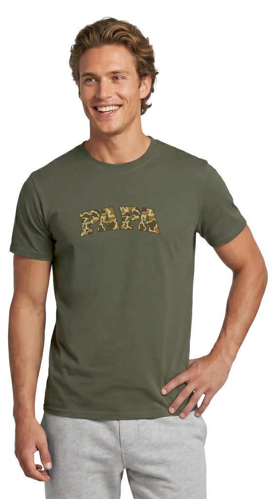 Spreadshirt Papa | Camouflage Muster Vater Männer T-Shirt, 4XL, Militärgrün