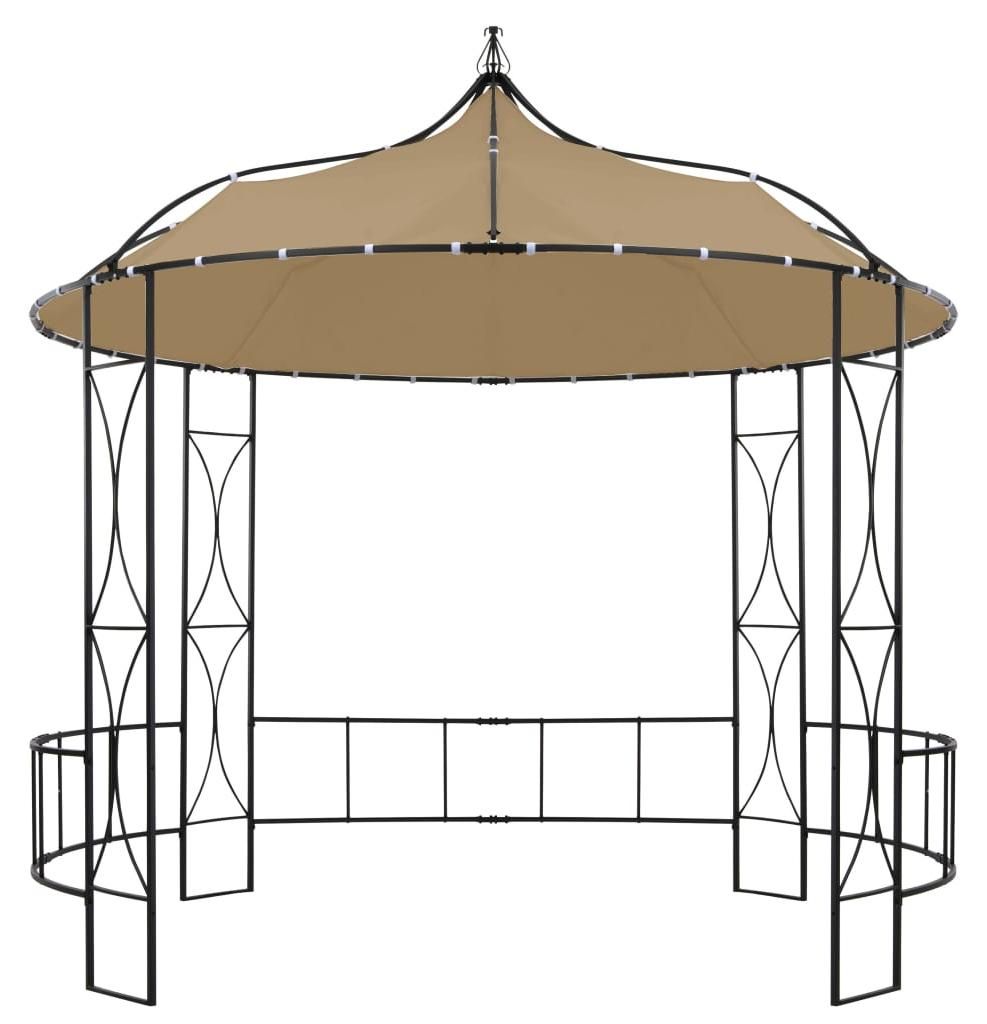 vidaXL Pavillon 300x290 cm Taupe Rund Produktbild 