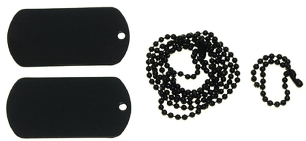 MFH Dog-Tags Hundemarken schwarz mit Kette