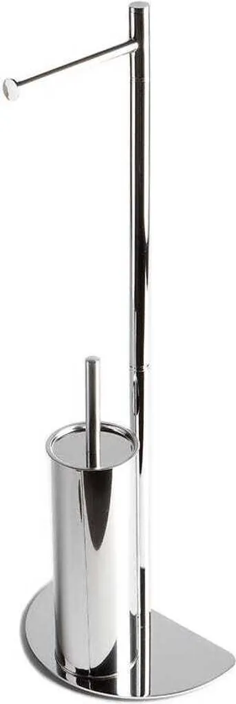 Piantana Porta Rotolo e Scopino Cromata Mezzaluna - Offerta Bagno Online