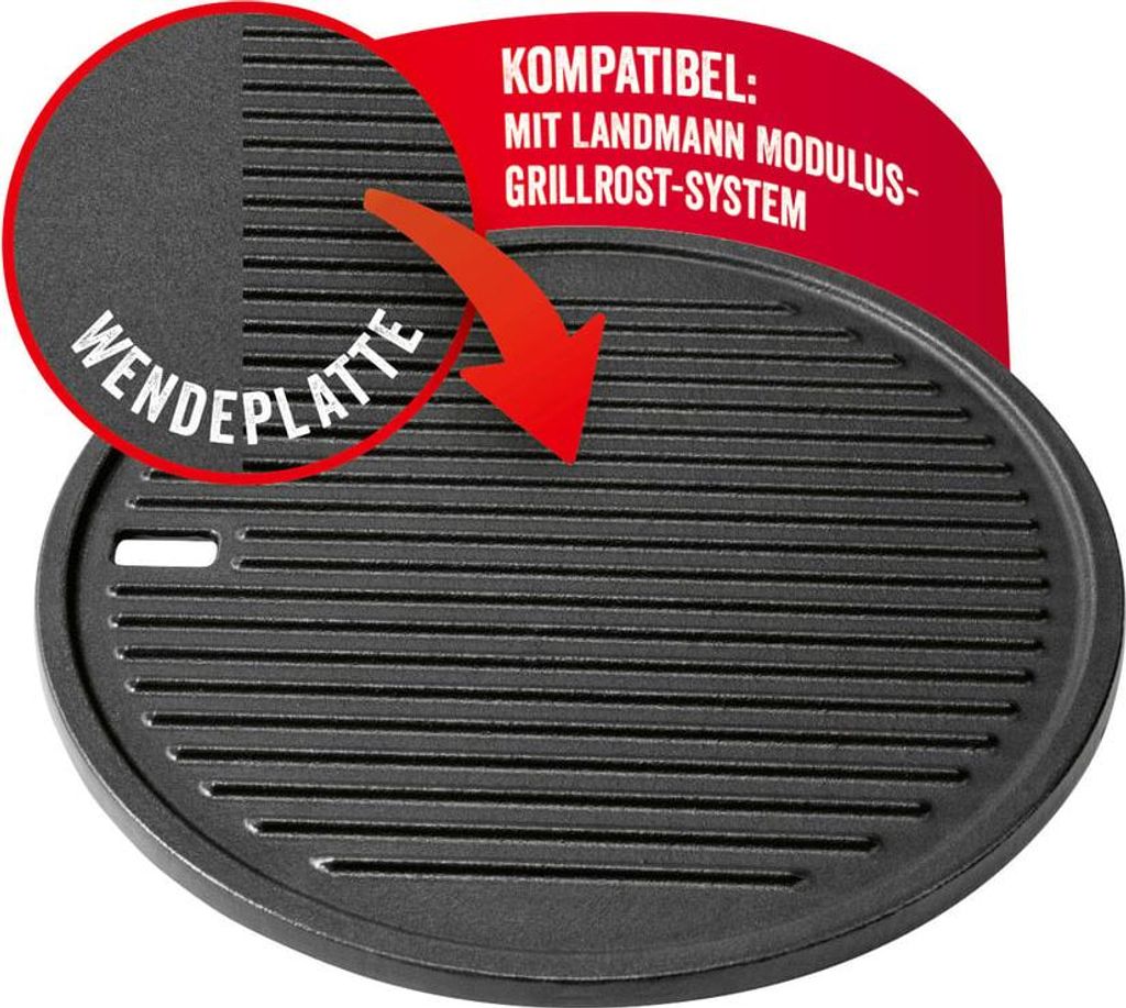 LANDMANN Modulus Grillplatte emailliertes Gusseisen für Produktbild 